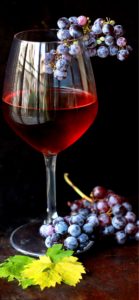 グラスワインとぶどう2