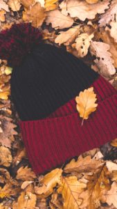 落葉とニット帽2