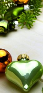 緑色のハート型のツリー飾り2