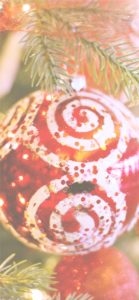 赤いキラキラのツリー飾り2