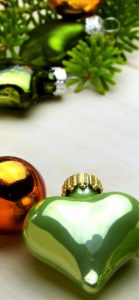 緑のハートのツリー飾り2