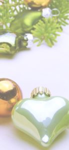 緑のハートのツリー飾り1