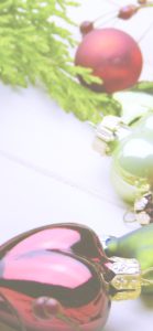 赤と緑のハートのツリー飾り1