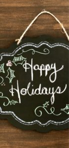 ハッピーホリデーズのメッセージプレート1