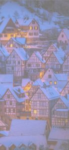 雪が積もった夜の町2