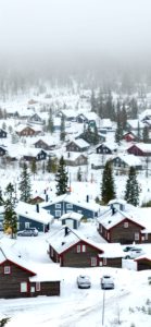 雪が積もった町4