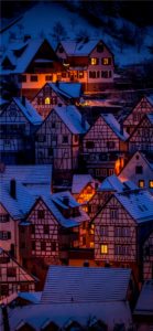 雪が積もった夜の町2