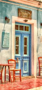 水色のドアのカフェ2