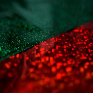 赤と緑のキラキラした生地