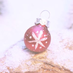 ワインカラーの小さなツリー飾り1