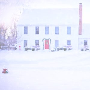 クリスマスの飾りをした白い家1