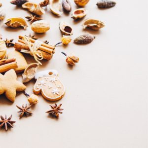 手袋のクッキーとシナモンスティック1