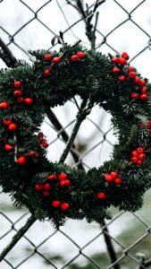 フェンスにかけたリース2