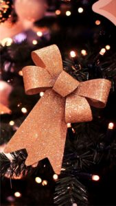 金のリボンのツリー飾り1