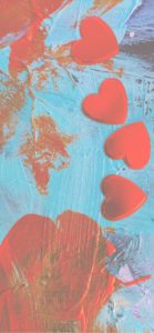 赤いハートとペイント1