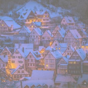 雪景色の夜の町1