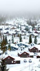 雪が積もった町4