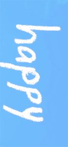 青にハッピーの文字1