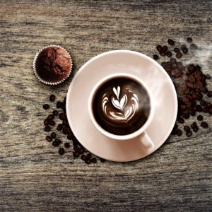 カップケーキとラテアート1