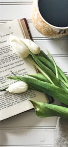 本と白いチューリップ1