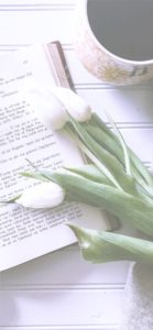 コーヒーと白いチューリップ2