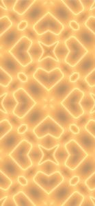 オレンジネオンのハートのパターン2