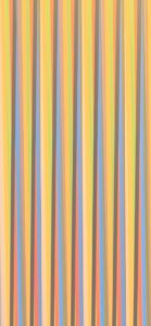 オレンジのストライプのカーテン1