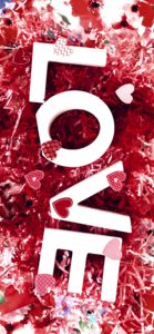 赤い花柄とハート1