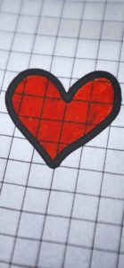 方眼ノートに書かれたハート1