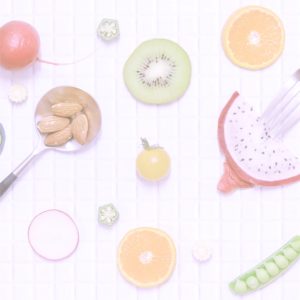 白いタイルに野菜2