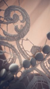 白いレースとくるみボタン1