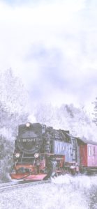 雪の中の蒸気機関車2