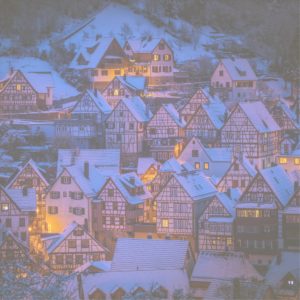 雪が積もる夜の町2