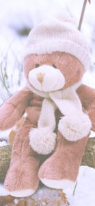 雪の中の熊のぬいぐるみ2