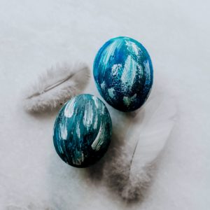 ブルーのアートな卵1
