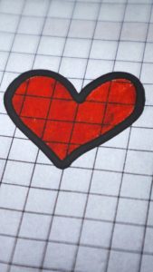 ノートに書いたハート1