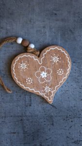 ウッドプレートのハート1