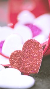 赤いラメのハート2