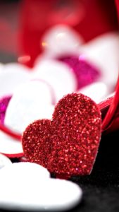 赤いラメのハート1