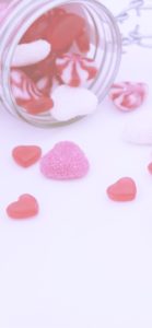 赤と白のハートグミ