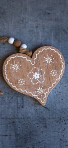 ハートのウッドプレート