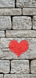 石壁にハート