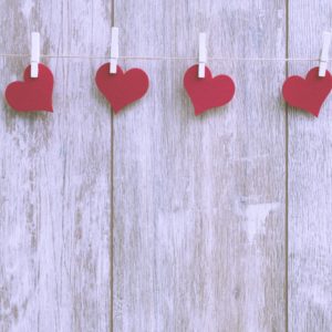 ウッドボードにハート2