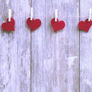 ウッドボードにハート1