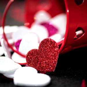 赤いラメのハート1
