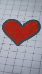 ノートに書いたハート1