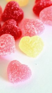 黄色いハートグミ