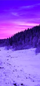 紫色の山の雪景色2