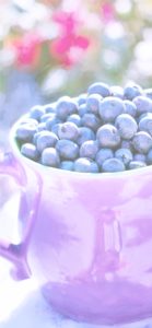 紫のカップとブルーベリー2