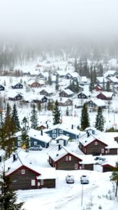 雪が積もった町1